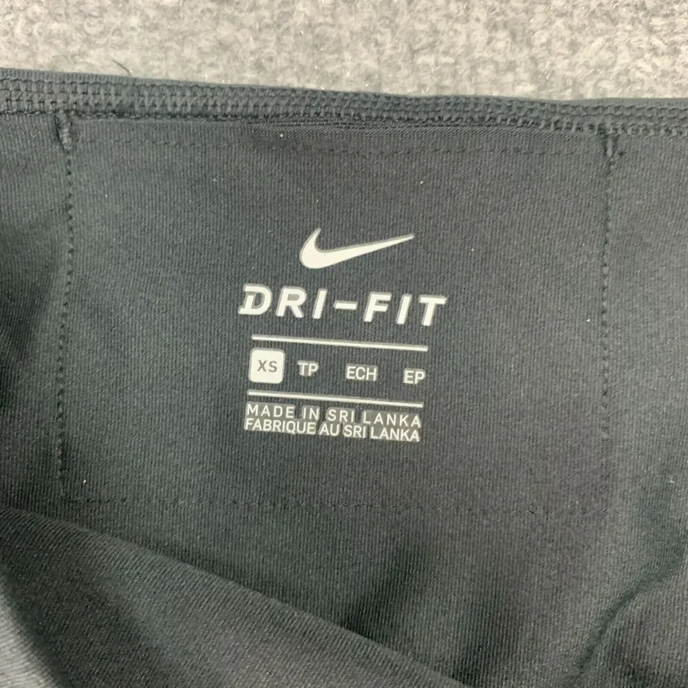 Nike Dri Fit Leggings Womens XS Extra Small Black Graphic Capris Stretch Cropped